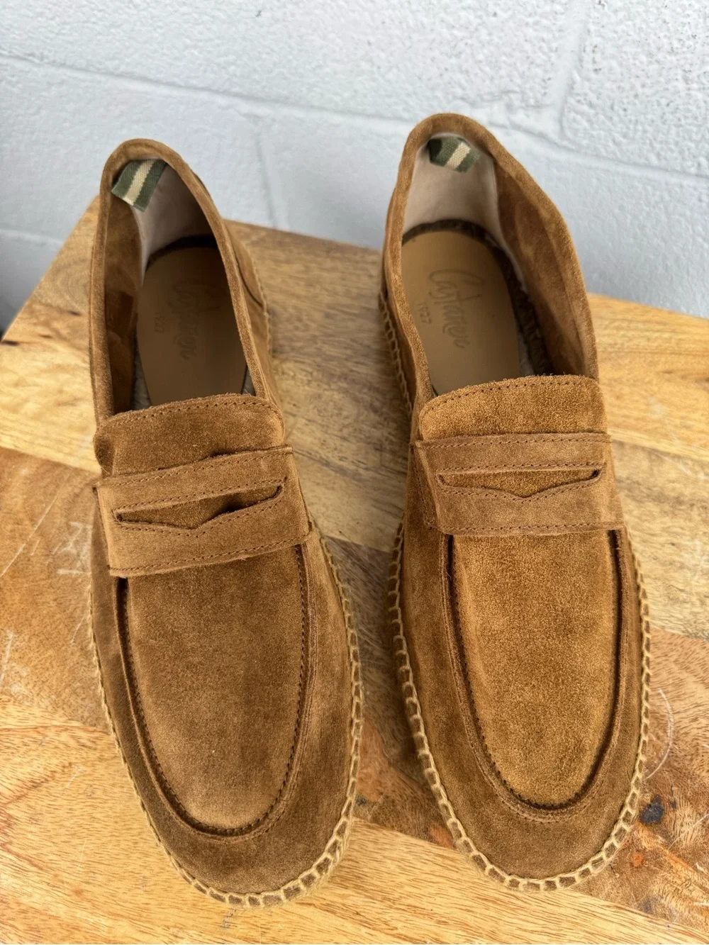 Castañer Nacho Brown Suede Penny Loafer Espadrilles Men’s EU 43 Spain